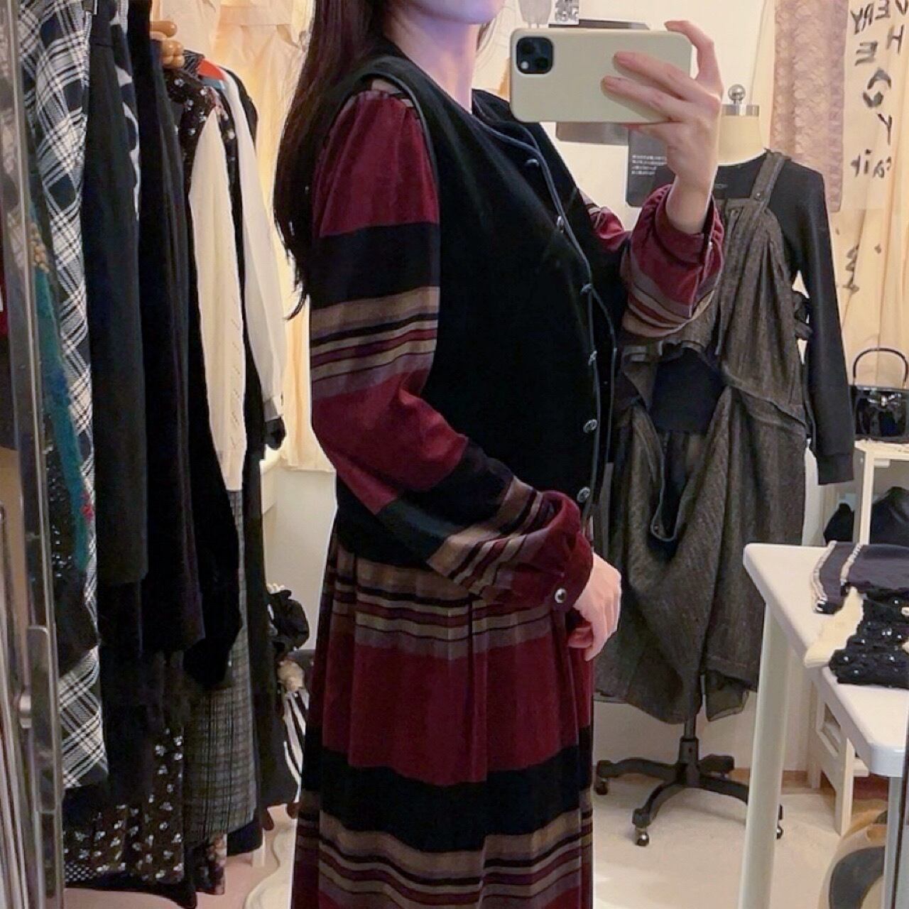 black velvet piping vest