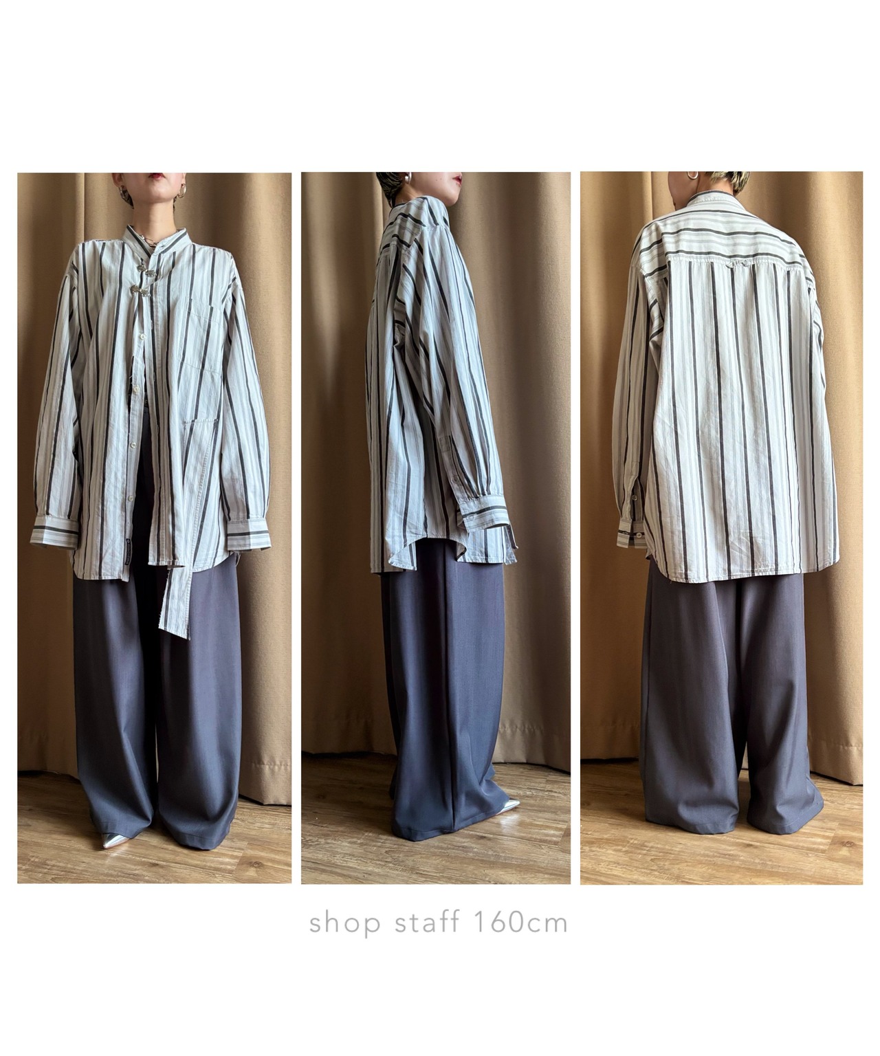 metal stripe design over size remake shirt-4702-5