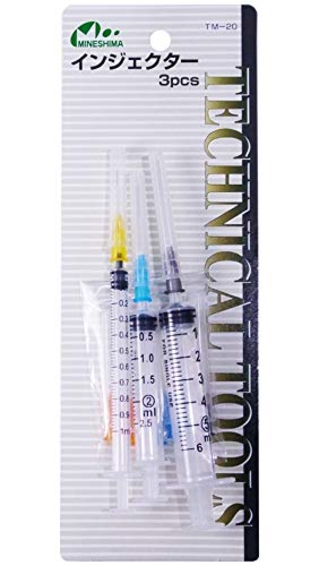 ミネシマ インジェクター 3PCS (1ml / 2.5ml / 5ml) 替針5本付き ホビー用ツール TM-20S