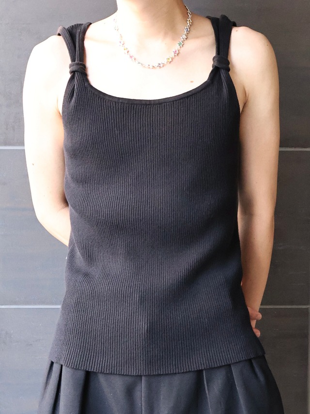 shoulder detail rib tank top