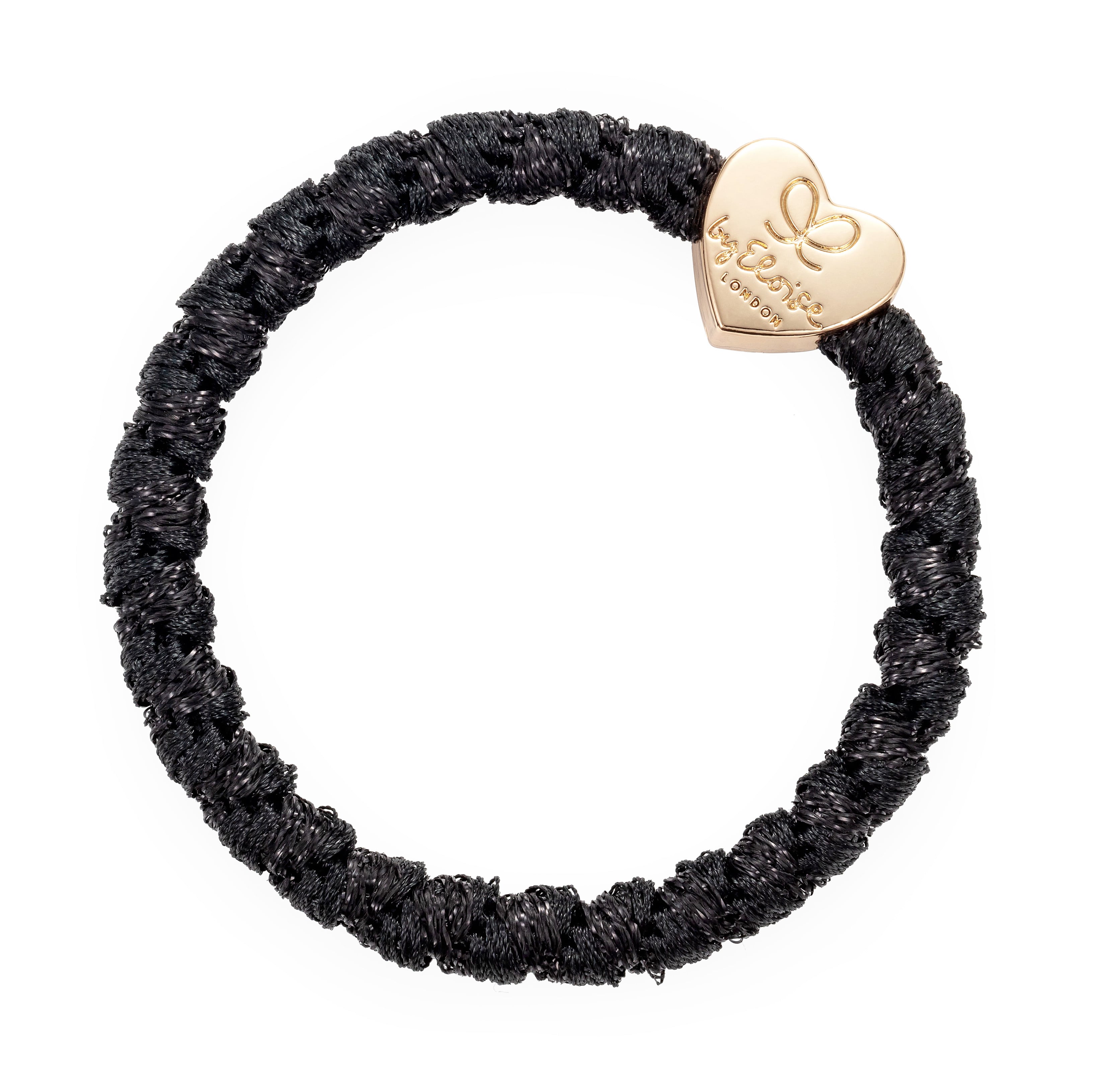 Woven Gold Heart Black Shimmer_W-1-090