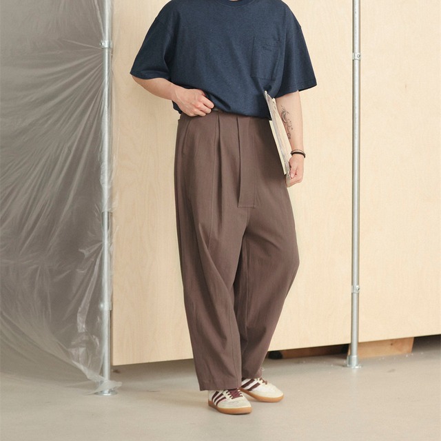 Loose straight design pants　navy0736