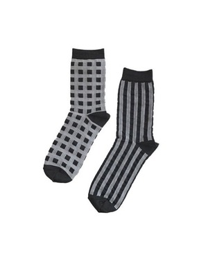 【FAKUI】CHECK×STRIPE SOCKS