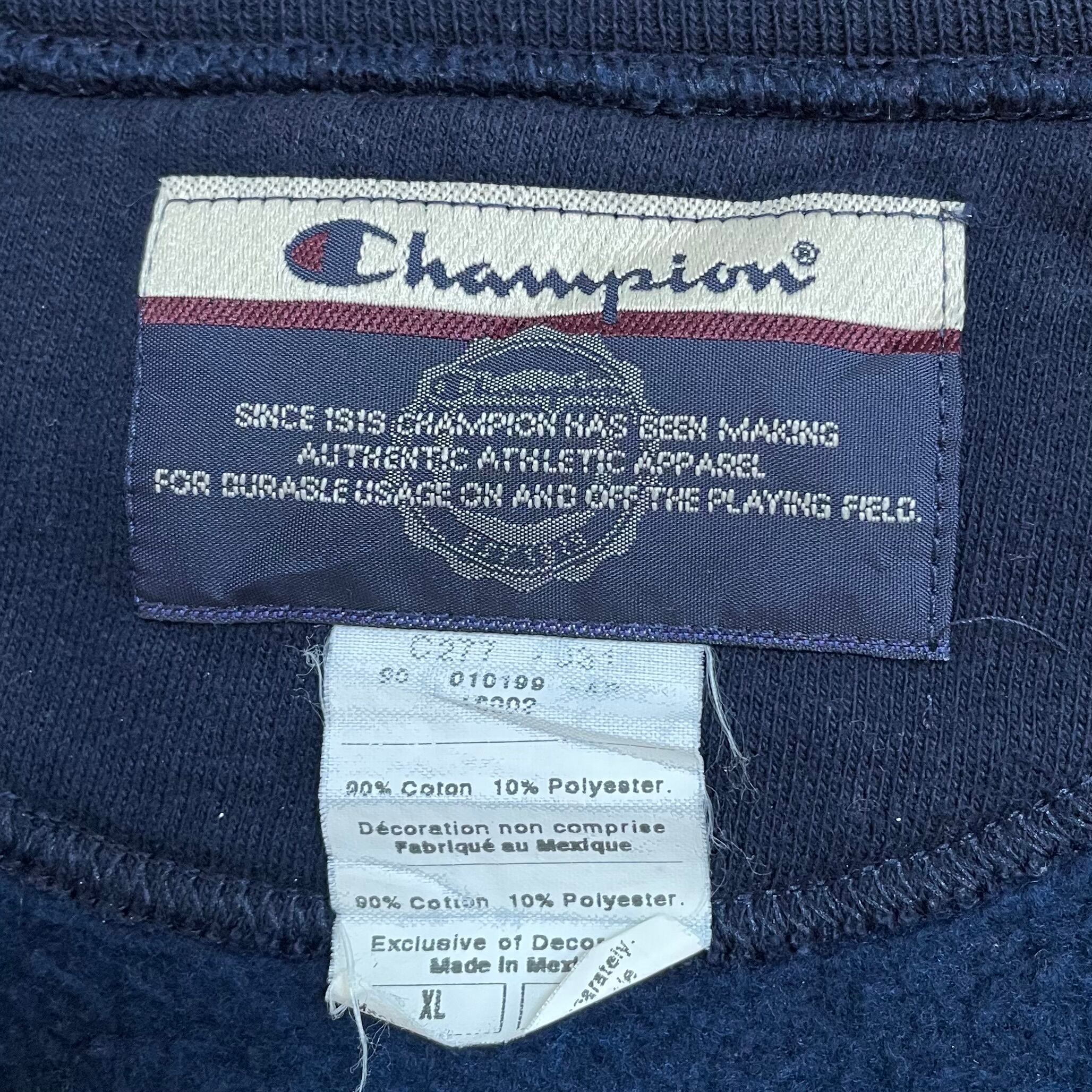 champion メキシコ製 XL ビッグシルエット ワンポイント 刺繍ロゴ 太