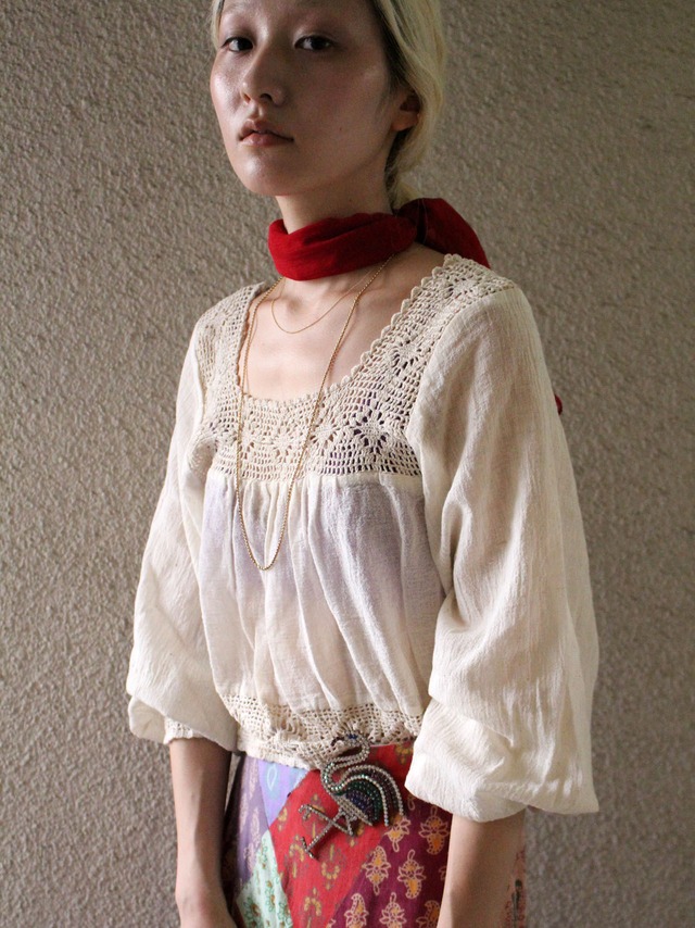 70's cotton blouse