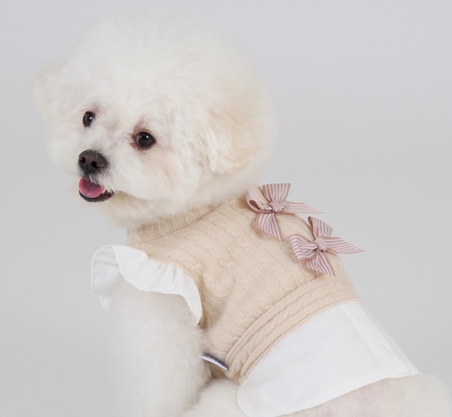 ［　予約　］／【montie】Rosy One-Piece  (Cream)