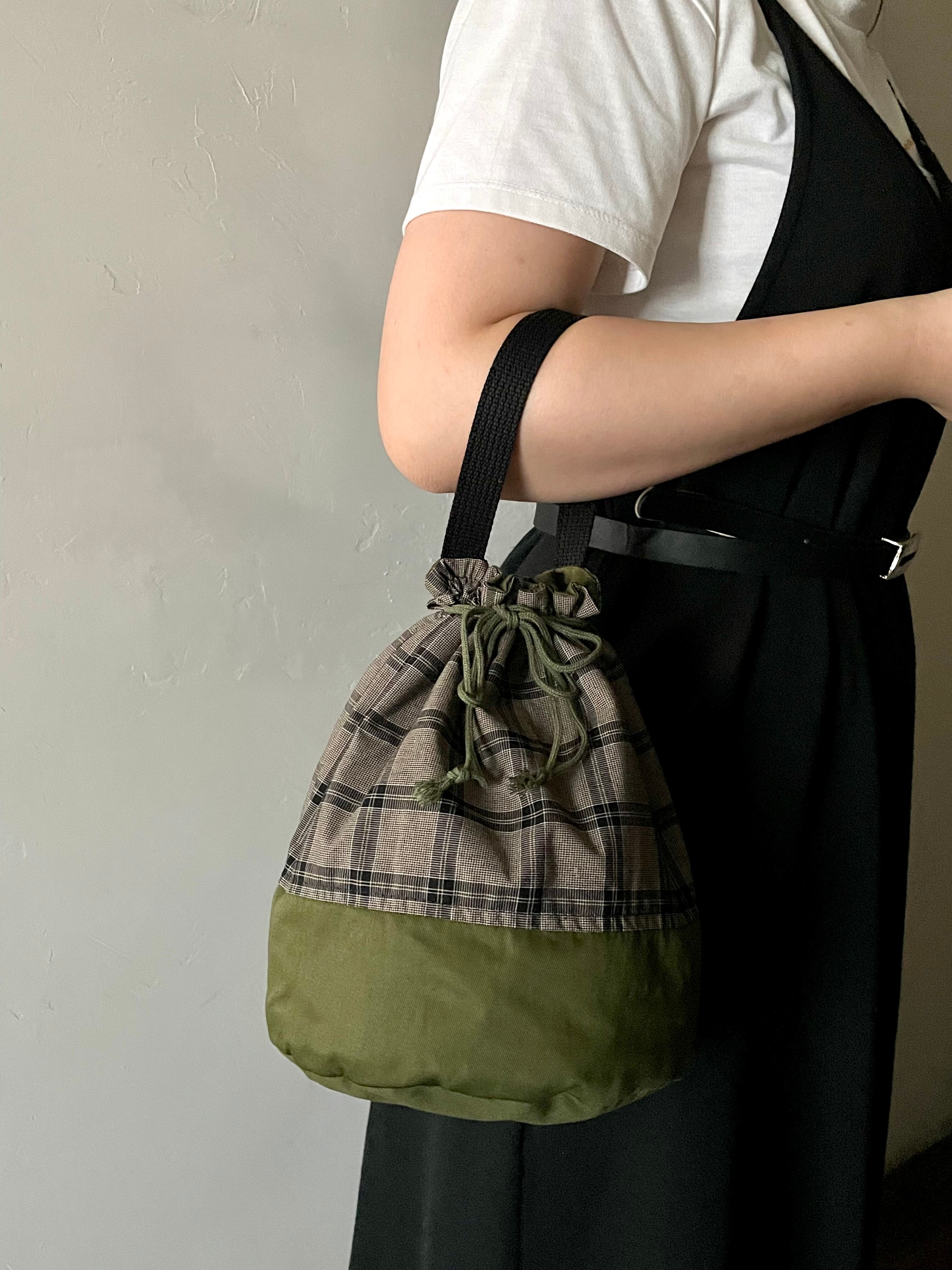 チェック柄切り替え巾着バッグ | CRAFT PRODUCT ＋ K