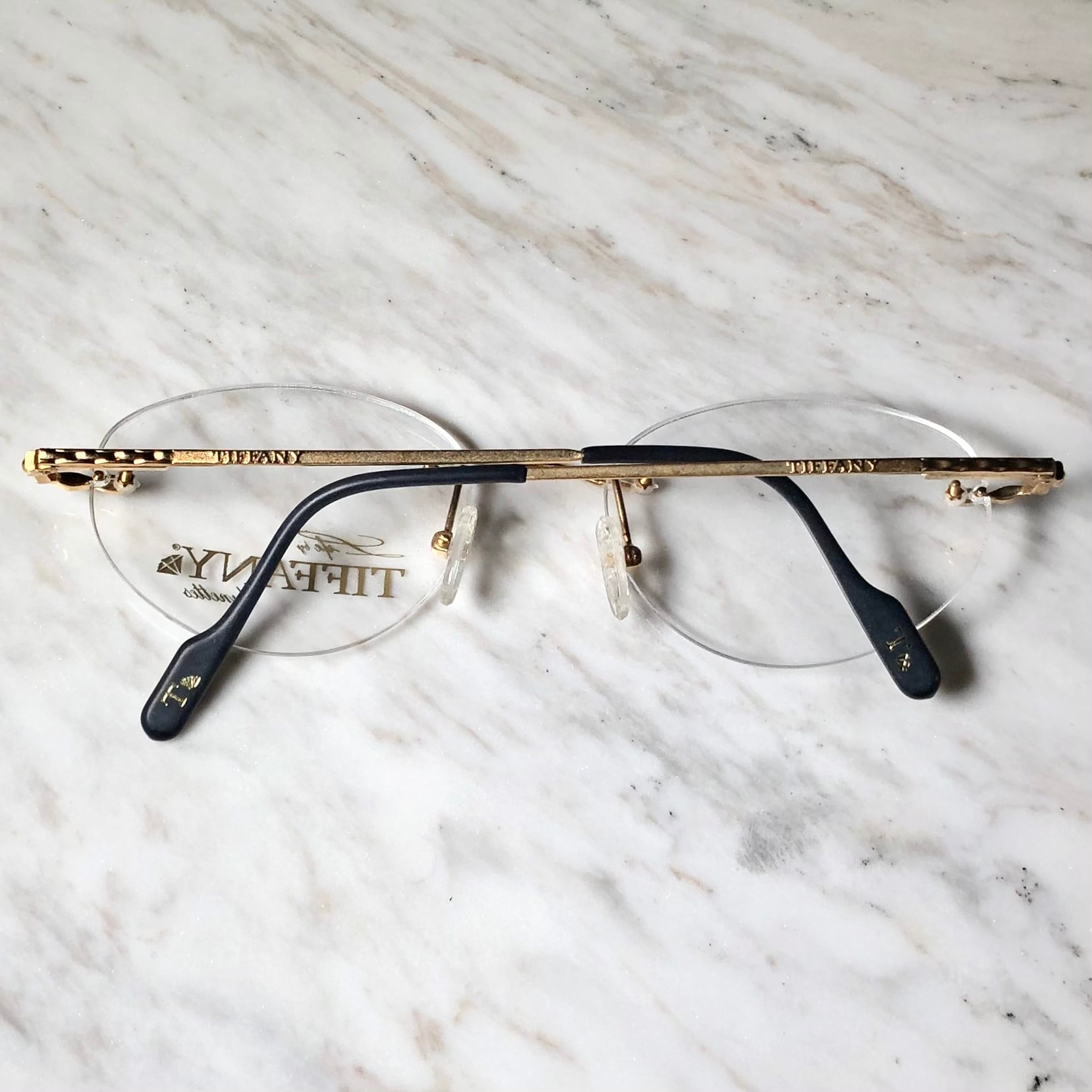 vintage TIFFANY LUNETTES 23k gold plated glasses 