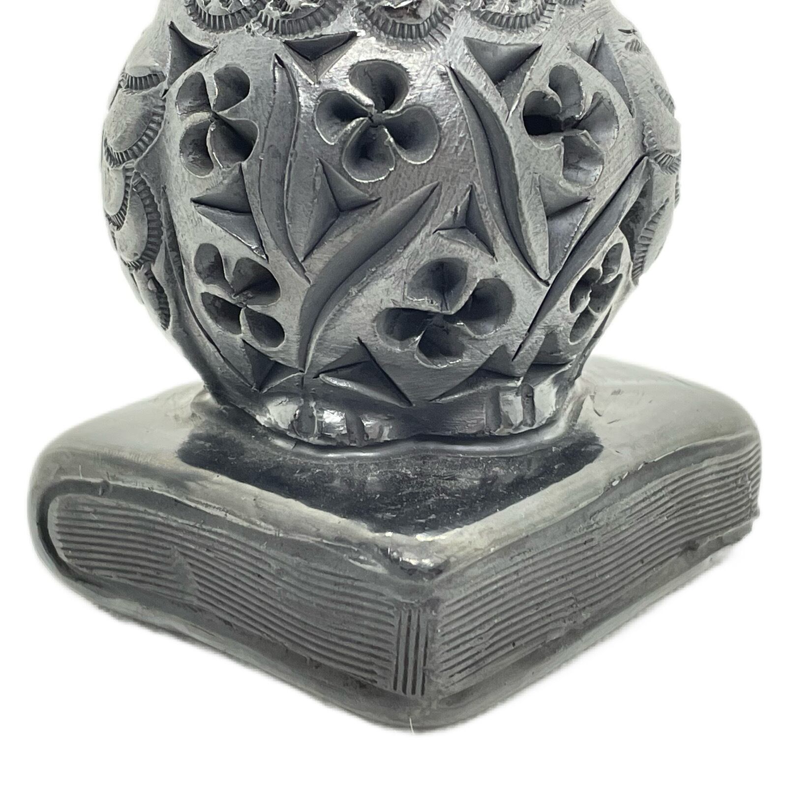 オアハカ州のバロネグロ（黒い陶器）フクロウ Oaxaca Coatepec Barro