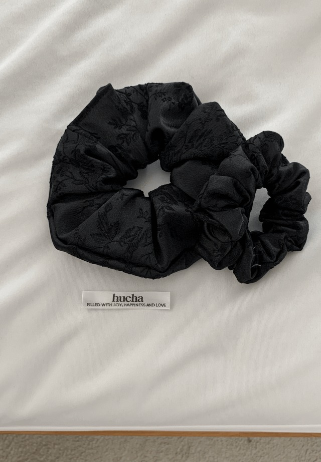 [予約] Hucha / Flower Jacquard Scrunchie - 2size