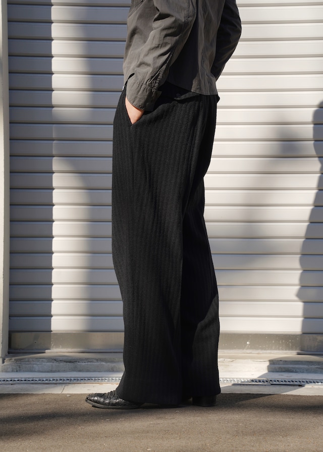 90's TETE HOMME 2 tuck wool wide tapered slacks