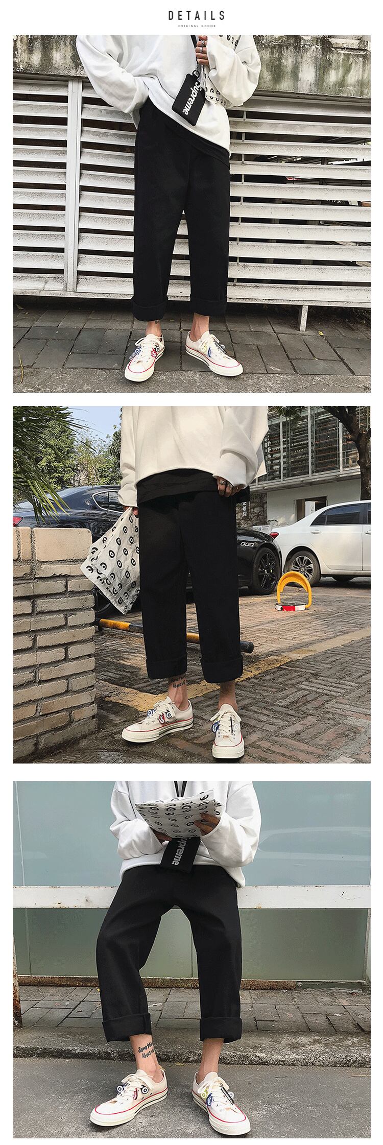 全2色 パンツ ストレート カジュアル シンプル 無地 おしゃれ