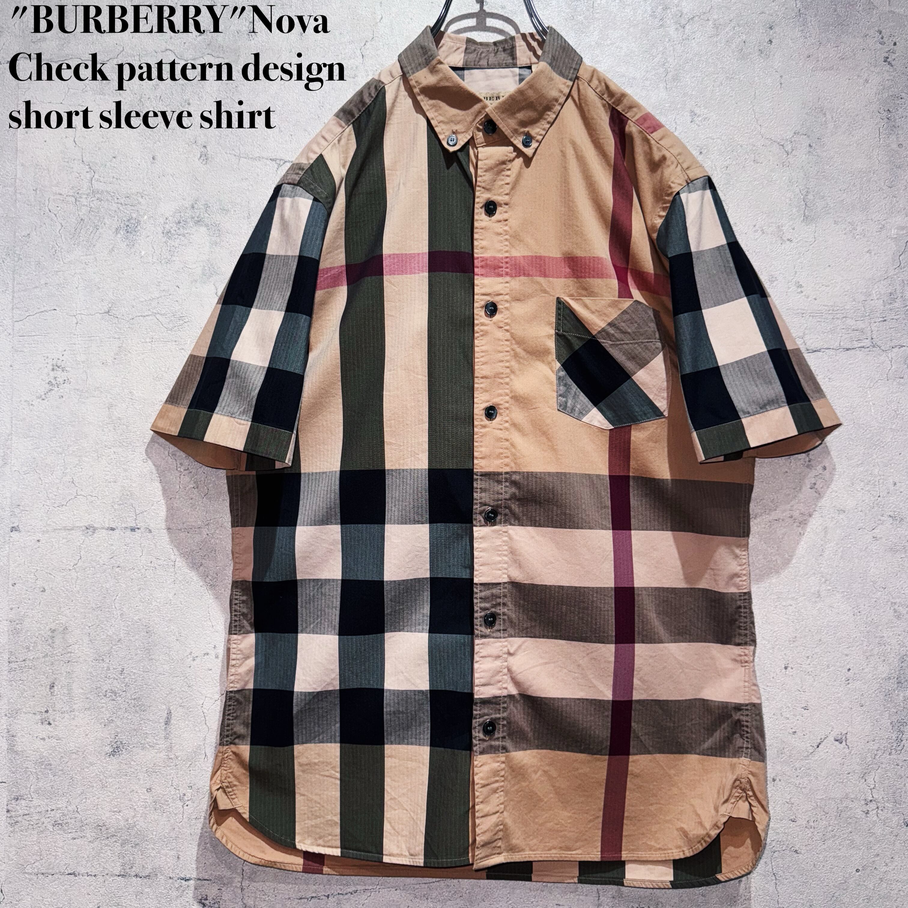 "BURBERRY"Nova Check pattern design short sleeve shirt