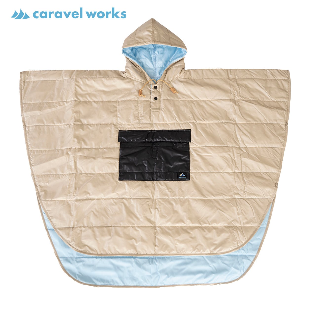 キャンパーズポンチョ ( シャンパンゴールド / ライトブルー )