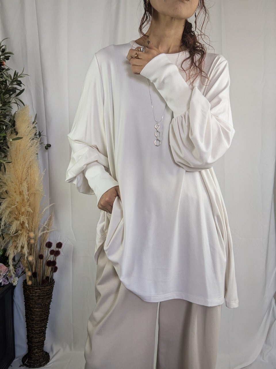 CYAN tokyoワイドスリーブウォームフレアチュニック