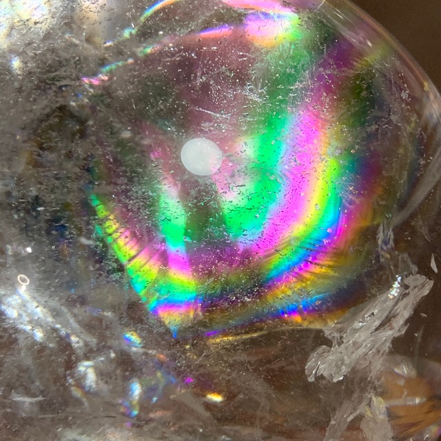 レアな大玉♪一点物！綺麗で美しいレインボー✩大玉アイリスクォーツスフィア