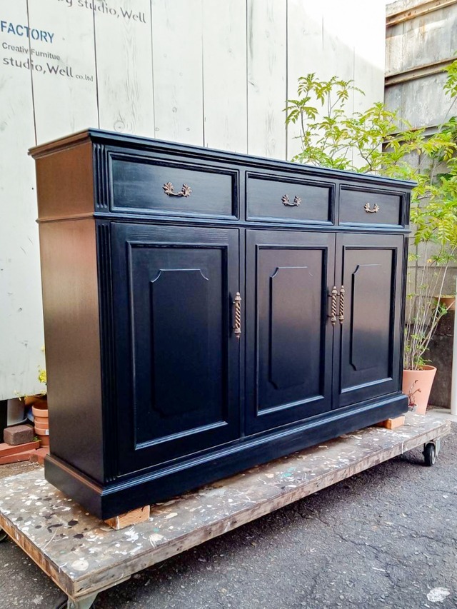 ブロカントキャビネット5dr5dw (オールドパイン家具・フランスアンティーク調)W2200