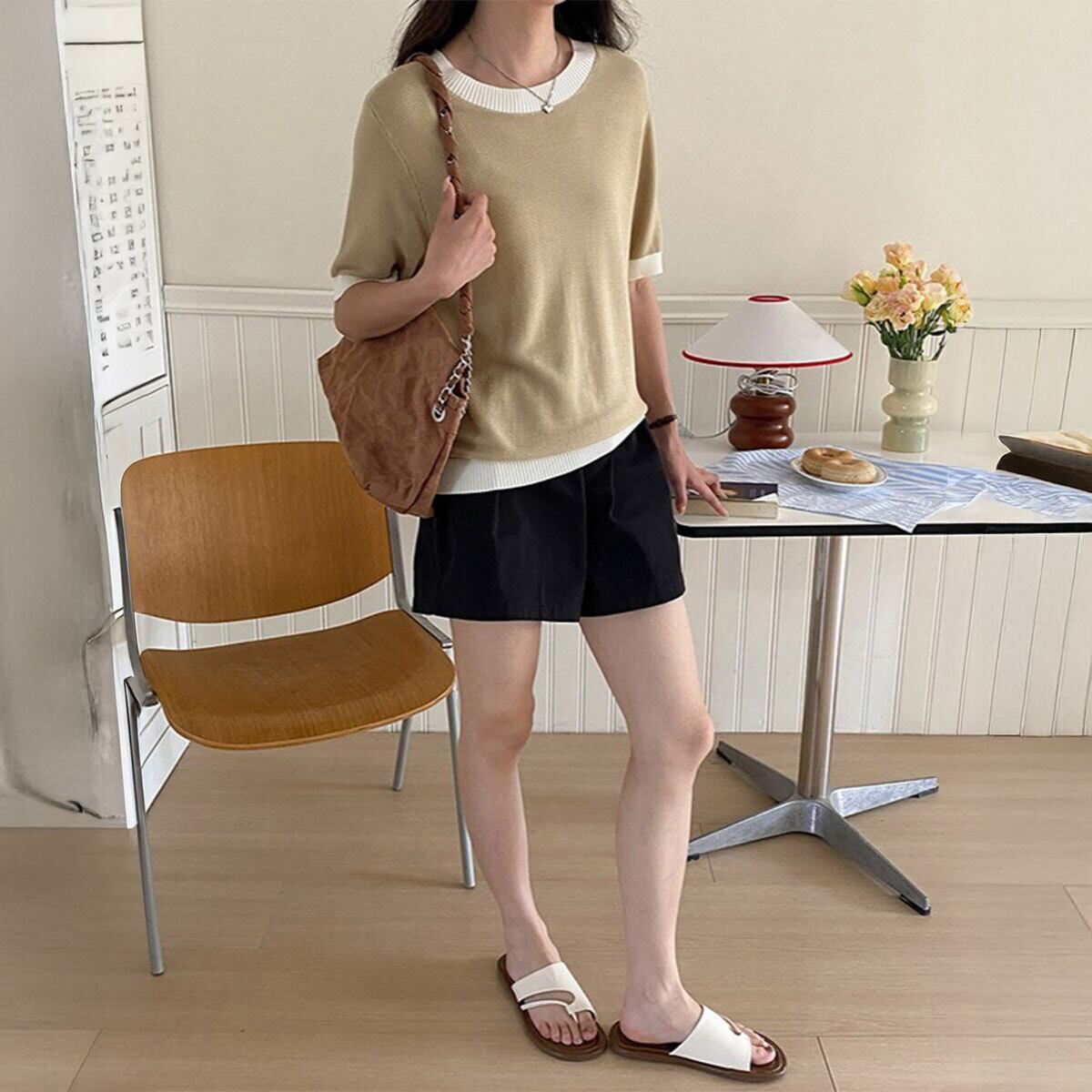 ショートパンツ レディース 春 夏 部屋着 韓国 スポーツ きれいめ おしゃれ 大人 カジュアル 白 黒 ホワイト ブラック ゆったり ウエストゴム 大人可愛い 大人女子