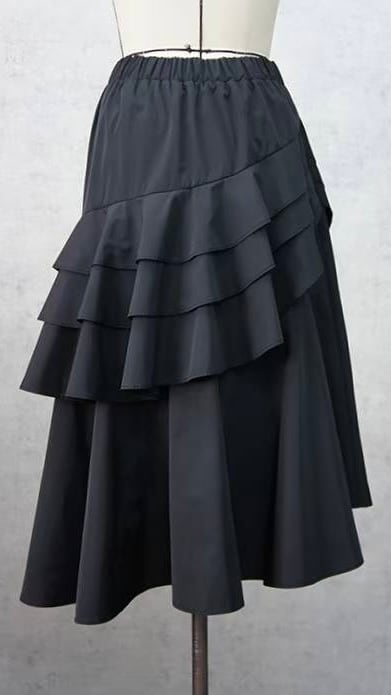 TRANOI. アシンメトリーティアードスカート No.242R513 ベージュ トラノイ