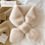 マフラー ミニサイズ 柄が選べる ファーマフラー 小さい 軽量 フェイクファー ふわもこ 通すだけ 秋冬 あったか ふわふわ もこもこ 防寒 レディースファッション ファッションアイテム 女性用 秋 冬 スヌード ティペット ドット柄 ビジュー付き キラキラ cw-a-6208