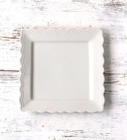 花プレート スクエア 四角 21cm 和風 食器 つやありホワイト(ホワイト × サイズ約 縦21cm×横21cm×高さ2.5cm 約536g)