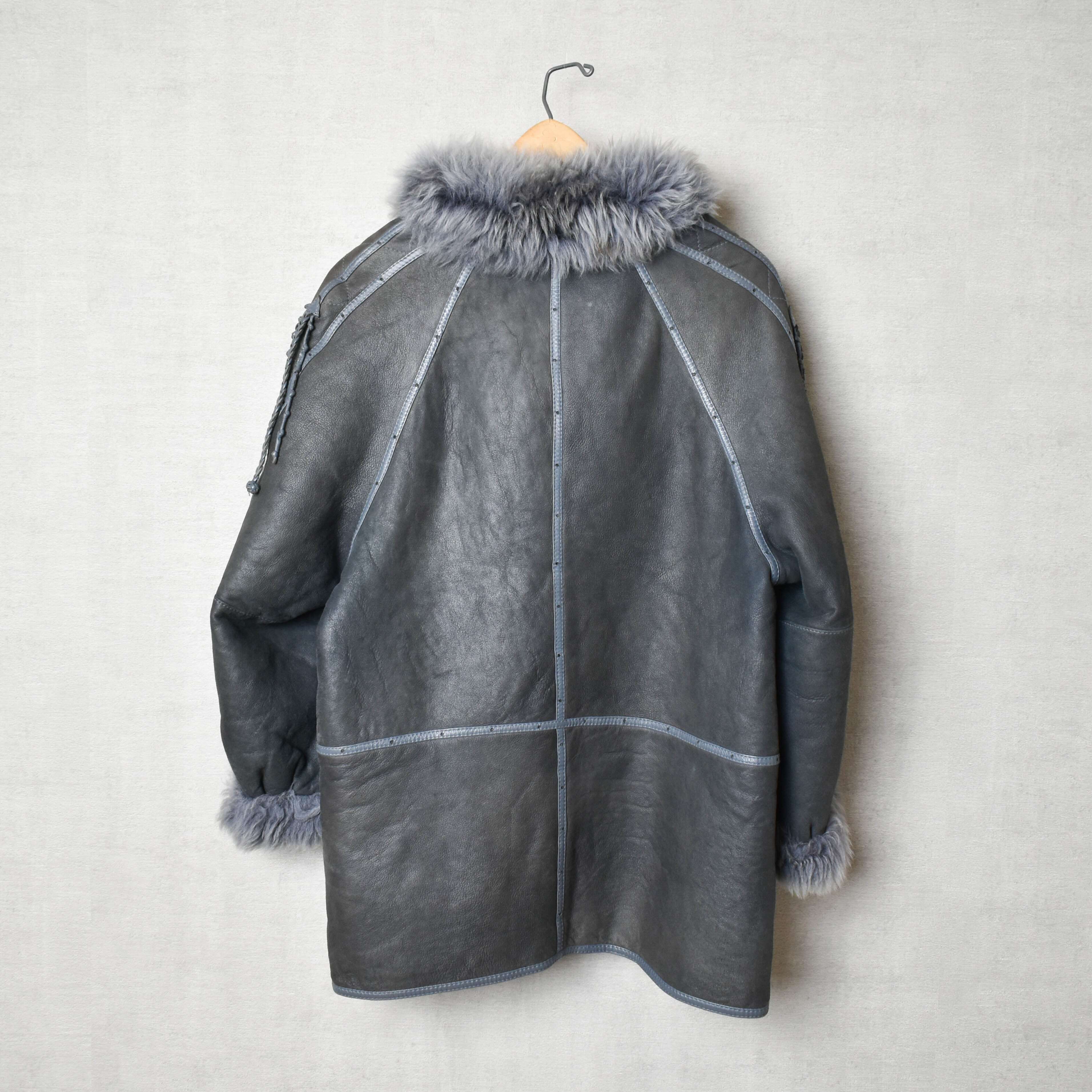 [USED] made in SPAIN gray mouton x fur jacket