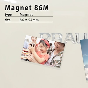 オリジナルマグネット作成・名刺サイズ86M(86×54mm)/マグネット印刷/スマホの写真でマグネットが作れる！/アルミプレートで丈夫