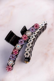 ビジューフラワーワニクリップ