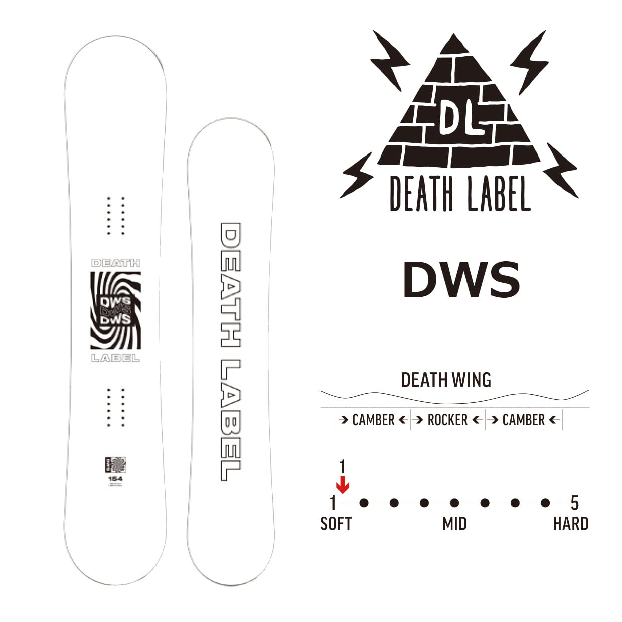 DEATH LABEL 板　BLACKFLAG DW 148 22-23モデル