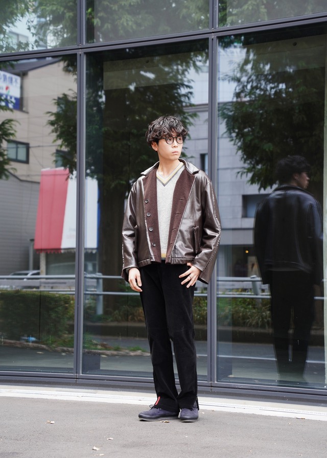 80's GIORGIO ARMANI v neck wool knit