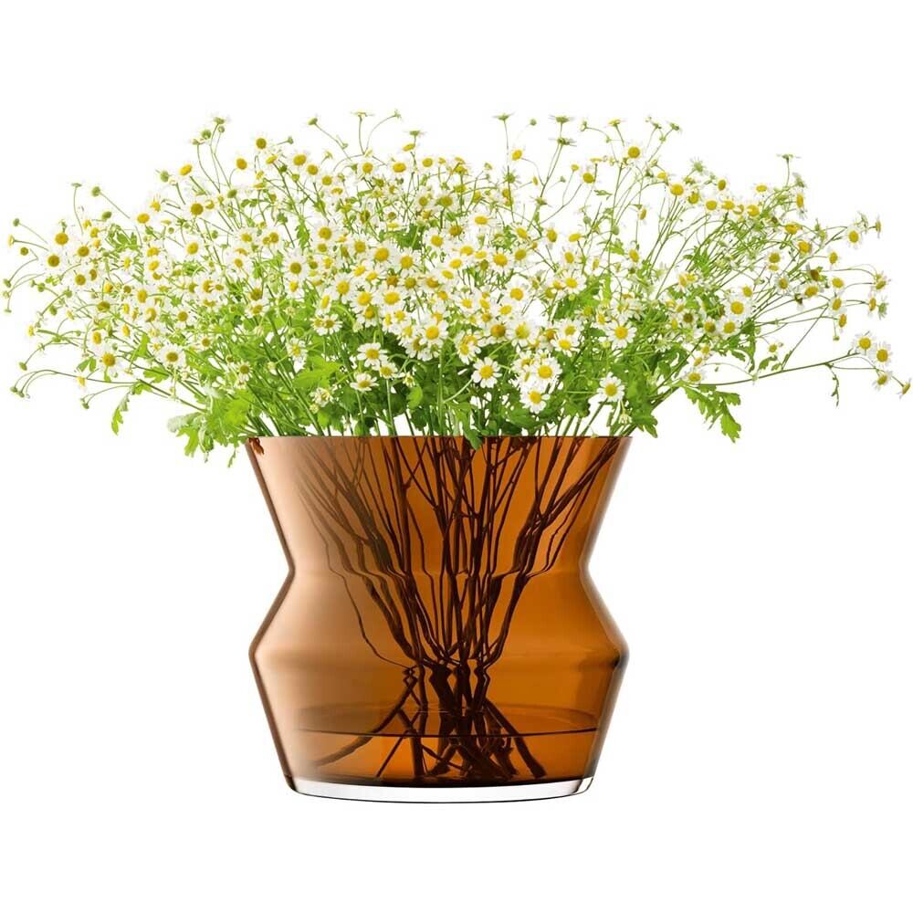 LSA Sculpt Vase/Lantern スカルプト ベース & ランタン G1771-23-552 LSG04 コグナックブラウン H23cm / エルエスエー 花器 花瓶 フラワーベース