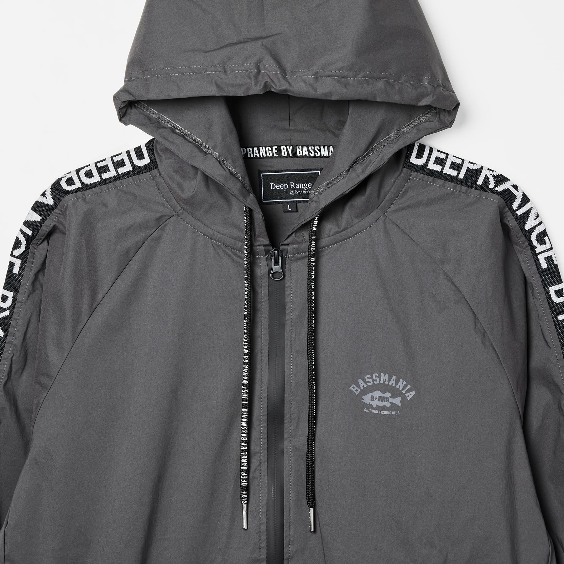 リブ編みロゴストレッチZIPパーカー［GRY］［LIMITED］ | bassmania.jp