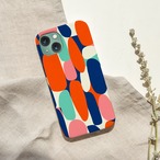 受注生産 iPhoneケース 縦長カラーブロック抽象｜レトロポップ PABS111A