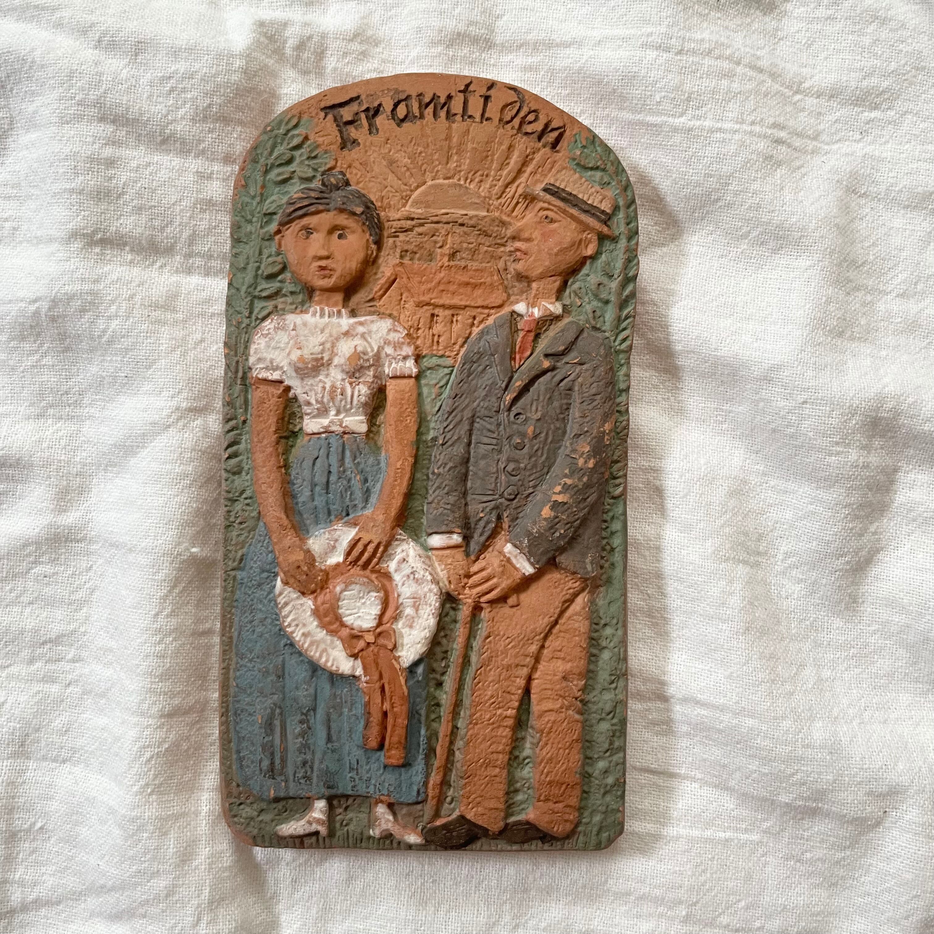 アカシカの陶板 | tsuitachi craft&brocante