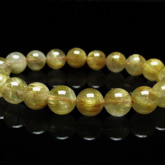 ルチルクォーツ ブレスレット 10mm タイチンルチル ブレスレット メール便可 [M便 1/10] 111-49203