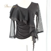 社交ダンス 衣装 スタンダード トップス レッスンウェア レディース Roger 黒 レース 長袖 ブラック系 無地 フォーマル 練習着 上品 オシャレ 高級感 着心地抜群 ストレッチ 大人 女性用 首元デザイン ルーズフィット 落ち着いた色合い ダンス用 トップス 半袖 結婚式 披露宴 パーティー プロ用 トレーニング 設計 シンプル スタイリッシュ ビジネスカジュアル 仕立て上げ シーン多様