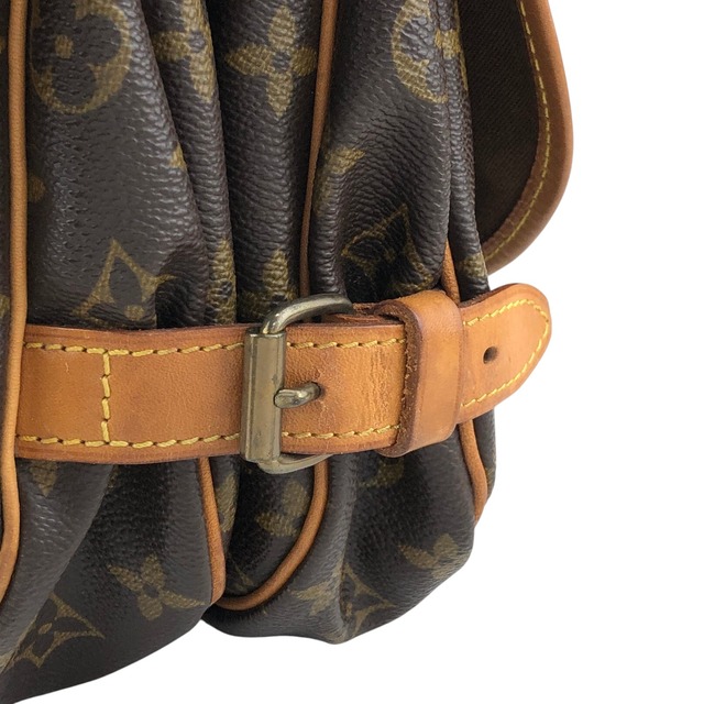 LOUIS VUITTON ルイヴィトン モノグラム ショルダーバッグ ブラウン PVC レザー ソミュール30 vintage ヴィンテージ オールド dzuvmj
