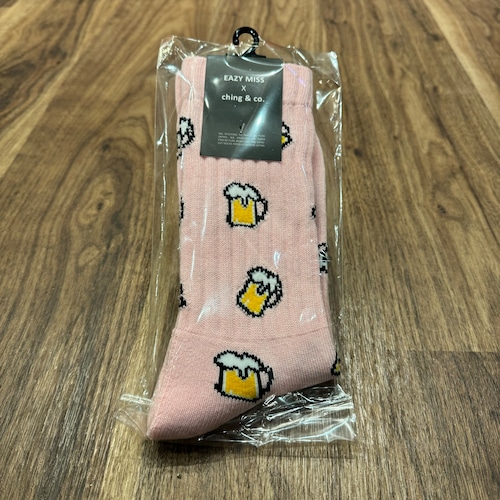 【EAZY MISS】beer socks/shell pink