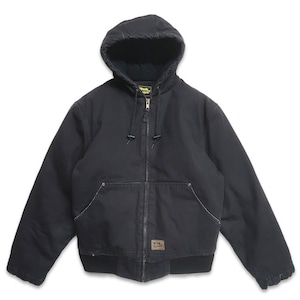 古着 Work n' sport ダック アクティブジャケット ジップアップ パーカージャケット 中綿 キルティング ブラック 表記：MR　gd408378n w60114