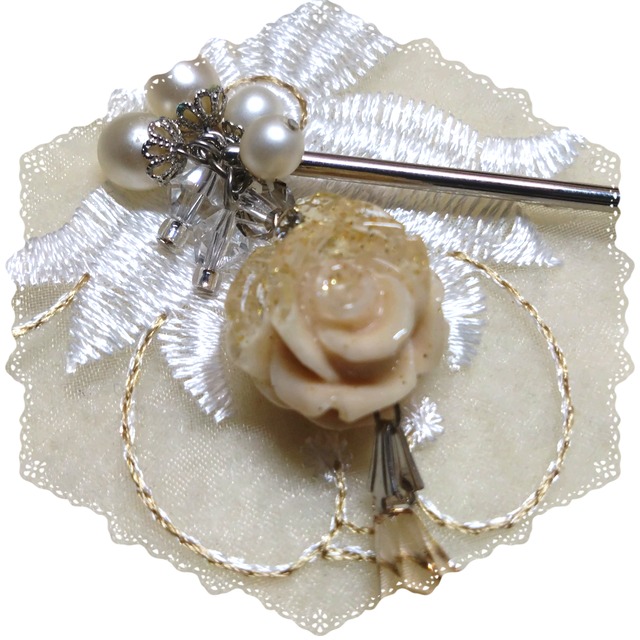 【かんざし】薔薇のしたたり