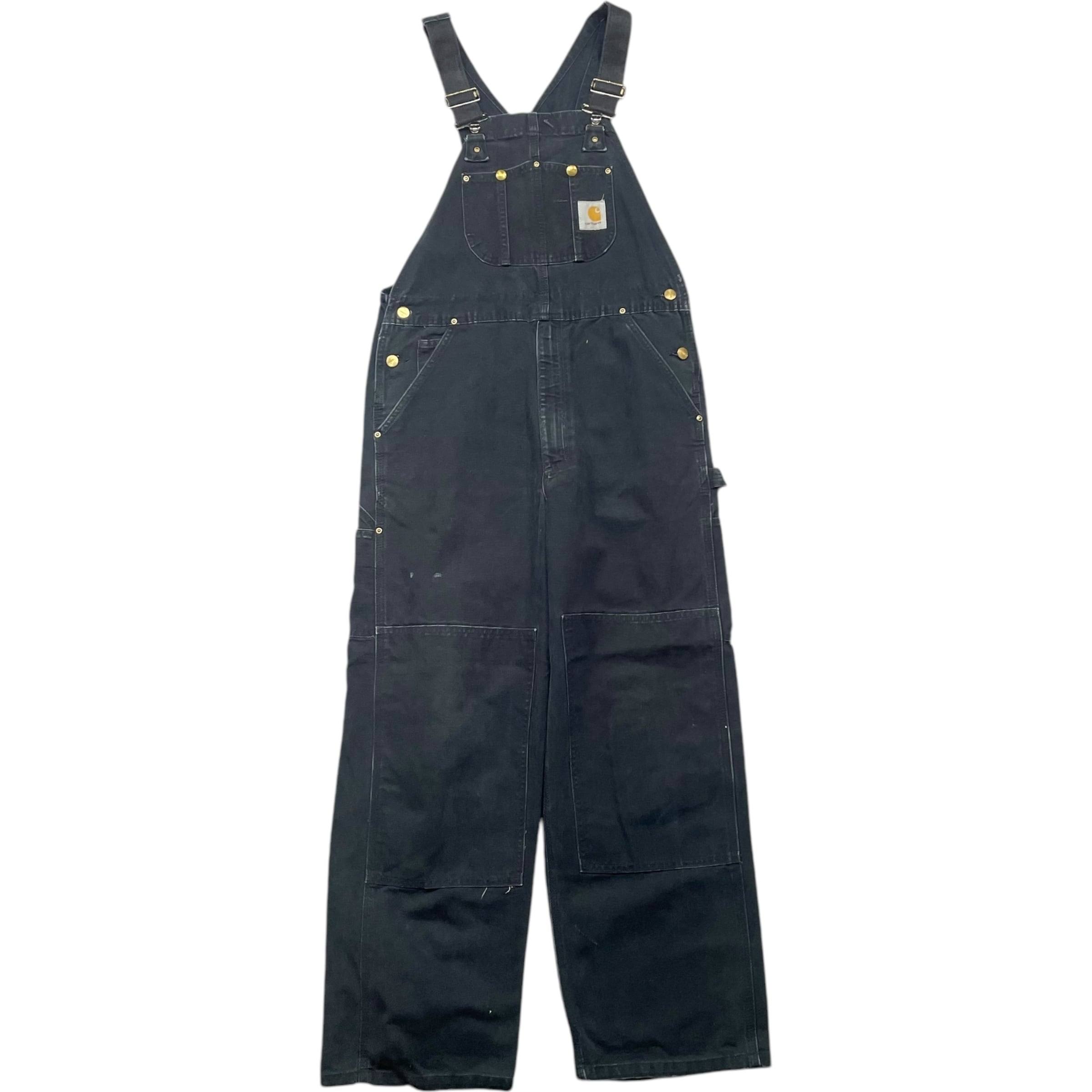 《実寸 W35L28》 Carhartt カーハート オーバーオール ダブルニー ブラック no.5447