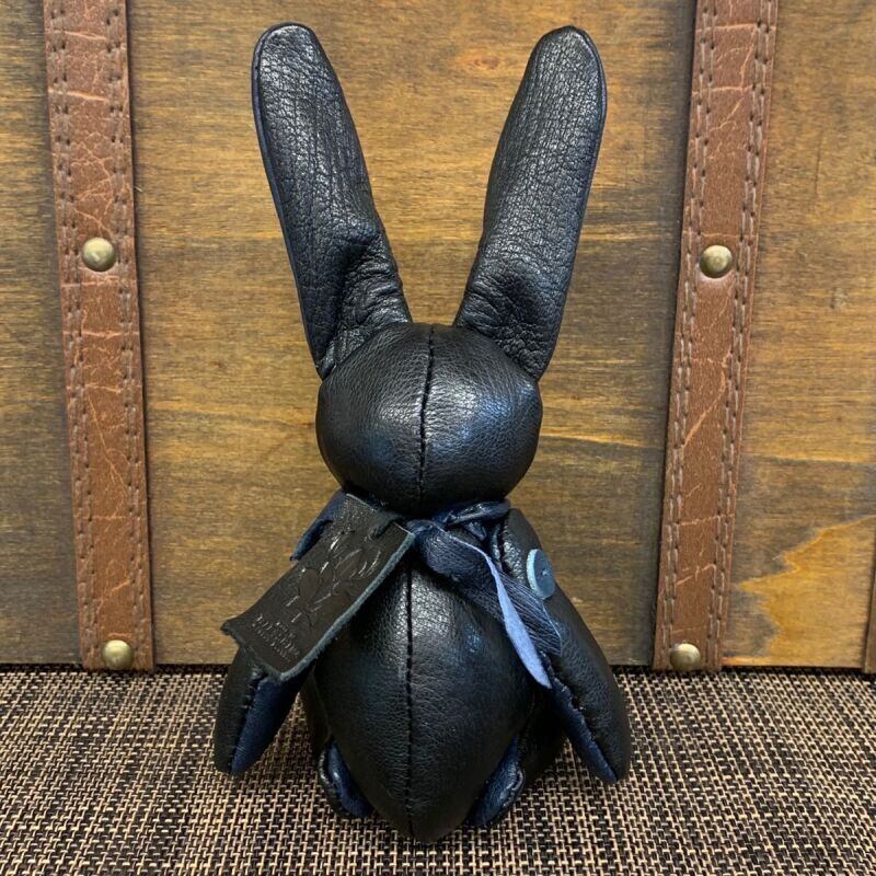 ジビエレザー鹿革ベルラビ★マイスターの手作り「ベルズラビット」ブラック＆インディゴ　写真の1点販売です