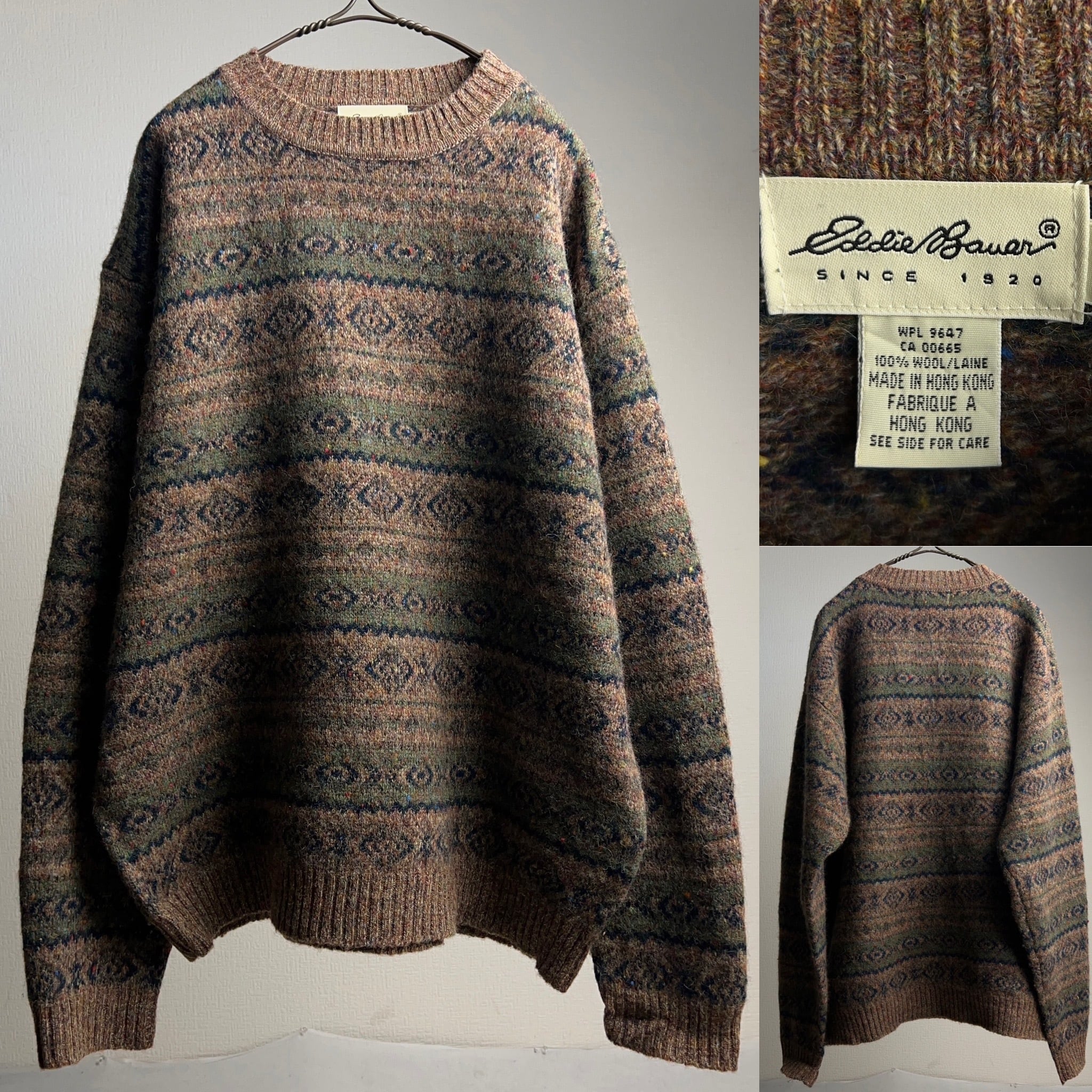 90's~00's “Eddie Bauer” Design Wool Knit Sweater SIZE XL 