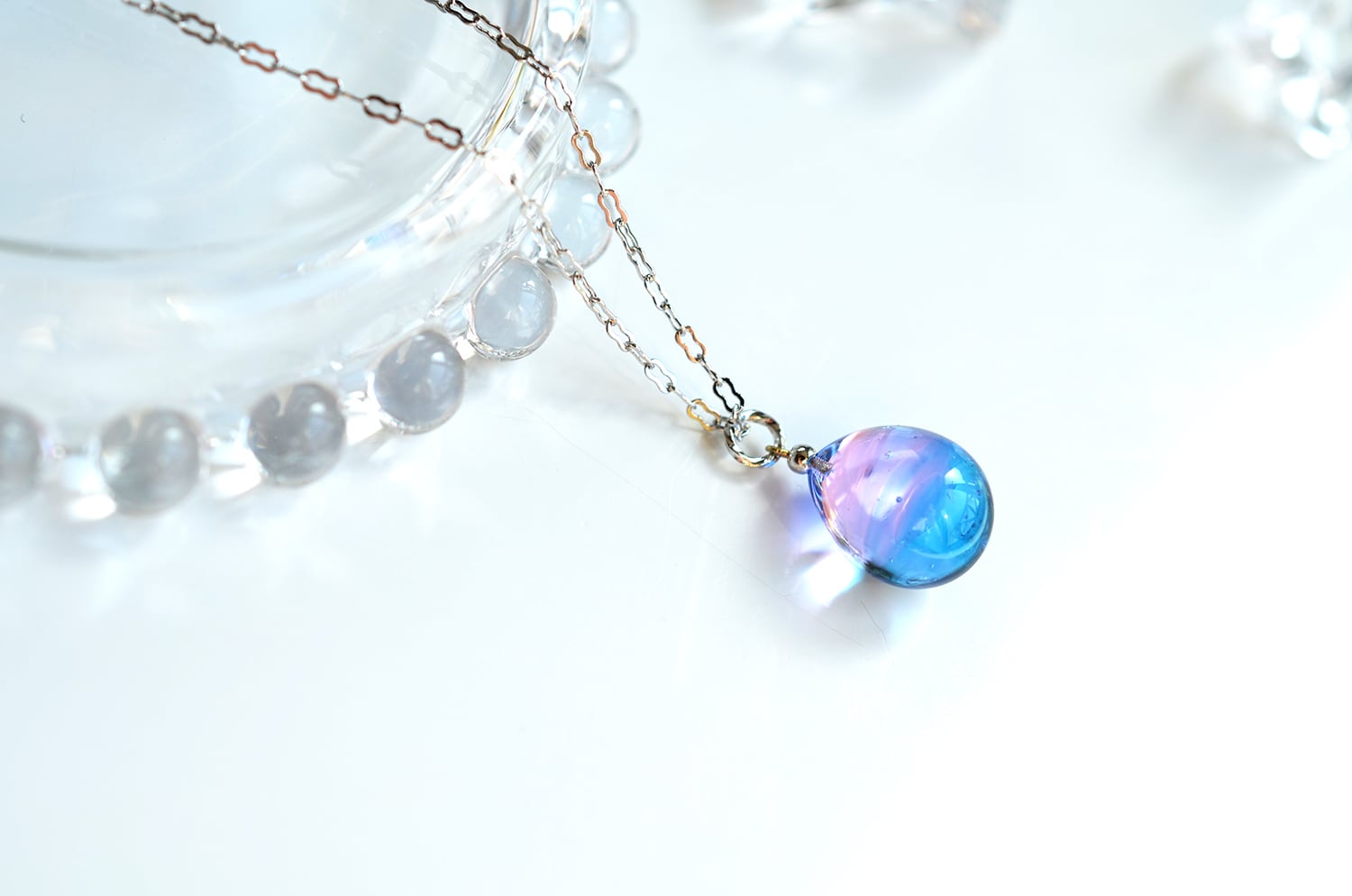 ピンクブルーネックレス＊シルバーカラー | Soukore（ソウコレ）