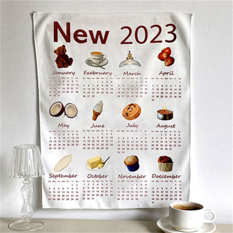 2023 ファブリックカレンダー フードポスター グッズ 韓国雑貨 インテリア HIDAMARI 韓国 北欧 インテリア 雑貨 通販