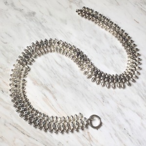 antique victorian unusual silver necklace "acorn"