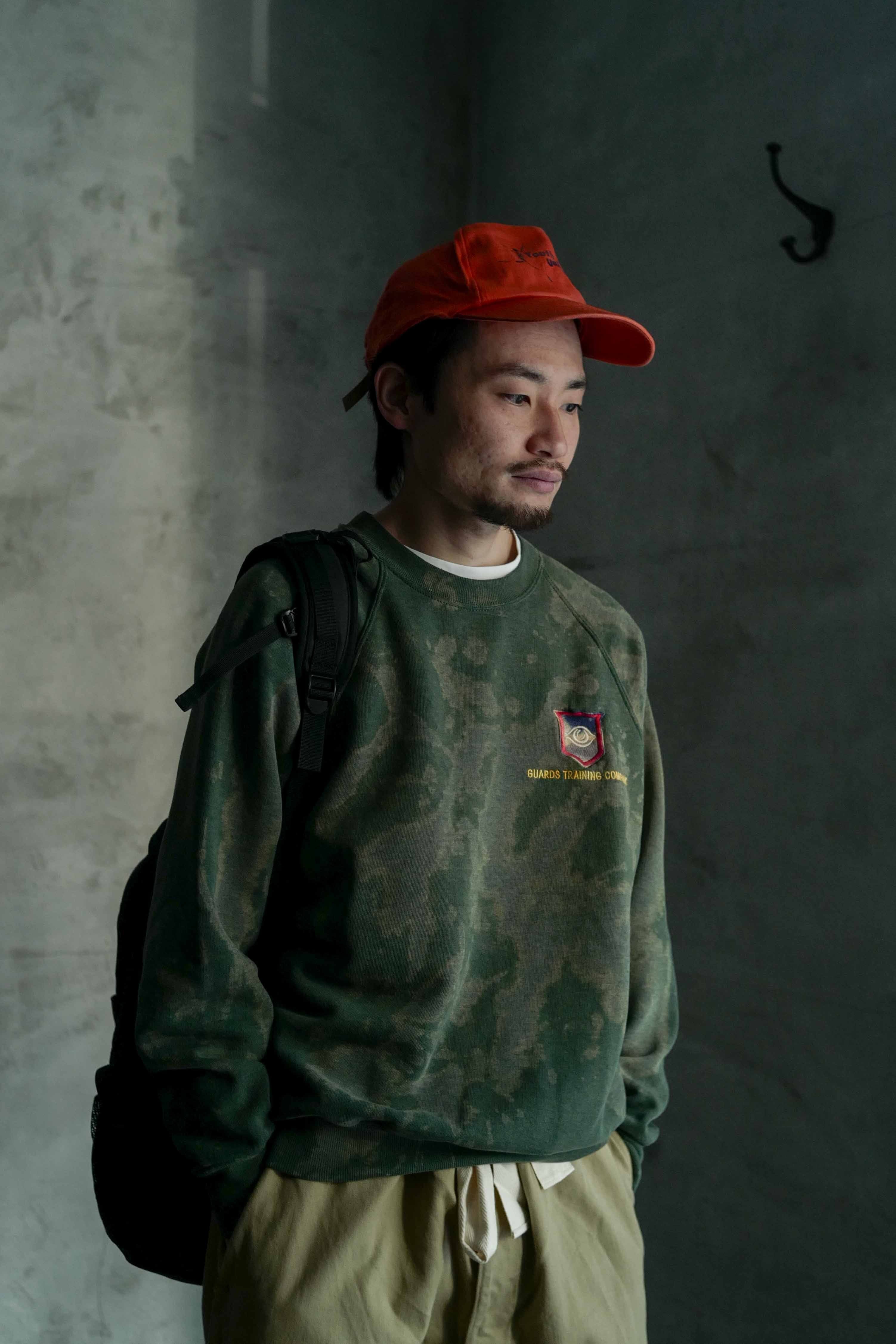 Stone  グリーン ブリーチ加工 スウェット イギリス軍 ブリーチ加工のトレーニングスウェット10 | militaria & encore