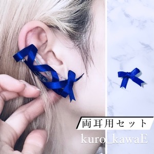 【 両耳用-編み上げリボンのピアス 】 イヤーカフ ゆめかわ 地雷系 量産型 ゆめかわいい ゴシック コルセット 病みかわ 地雷 メンヘラ 病みかわいい 14G ピアス ディズニー