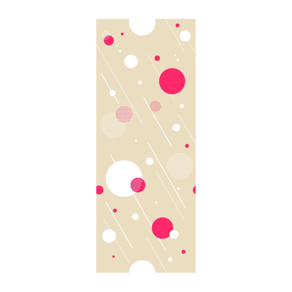 てぬぐい 「ame」ベージュ×ネオンピンク