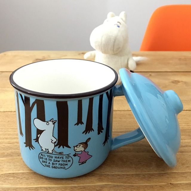 ムーミン Moomin マグカップ 蓋付き ブルー Trolldesign